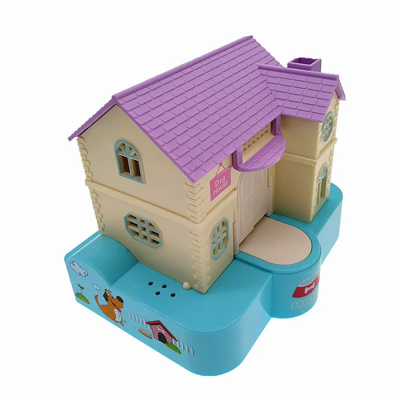 Cute House Coin Bank Creative Novelty Cartoon Puppy Steals Money Dinosaur Eats Money With Music Kids Financial Bank Toys