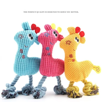 Dog toys popular pet dog voice toys creative knitted sika deer bite-resistant sound grinding plush dog toys