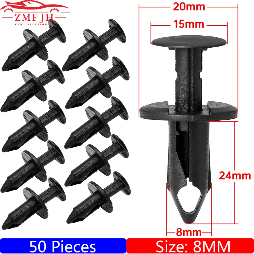 50 Clip Fissaggio Pannelli Auto D178 - Fermagli Plastica Per Interni