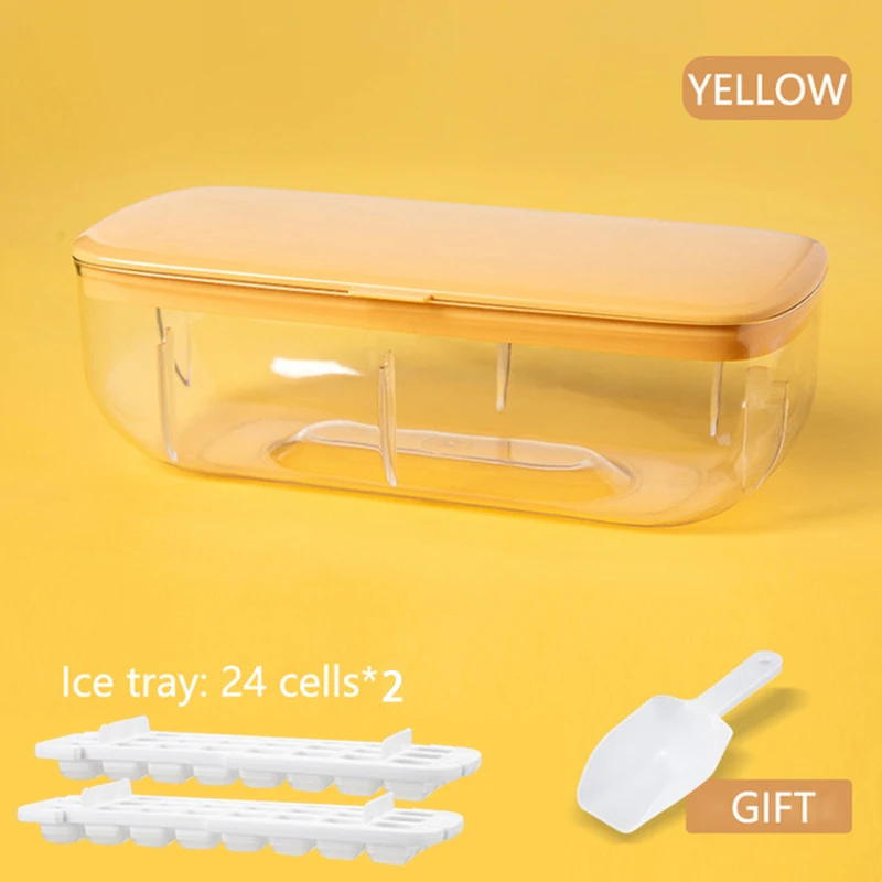 One-button Press Type Ice Mold Box Plastics Ice Cube Maker Ice Tray Mold  With Storage Box With Lid Bar Kitchen Accessories - CJdropshipping