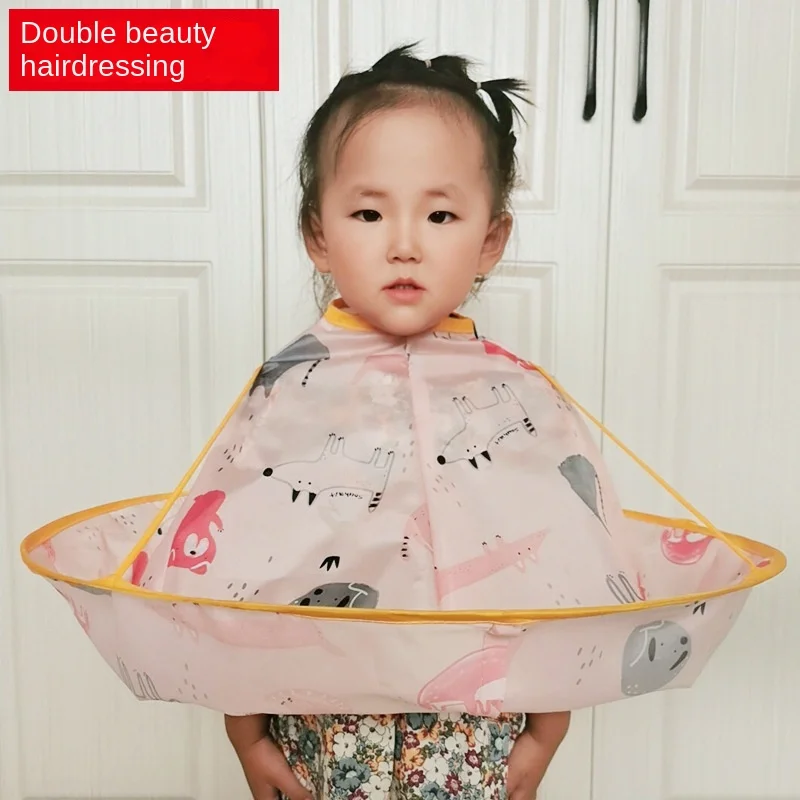 Children's Hairdressing Cloths Folding Cape Cloths Hairdressing Parlors Cape Non-stick Polyester Tuff