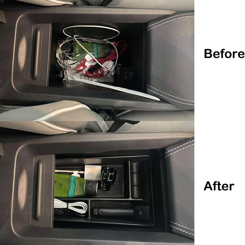 Armrest Storage Box Organizer Center Console Tray For Mustang Mach-E-Interior Replacement Spare Parts