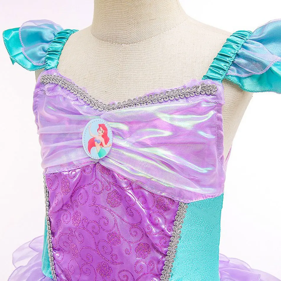 Little Mermaid Ariel Cosplay Princess Costume Kids Dress For Girls Children Carnival Halloween Party Clothes Summer Vestidos