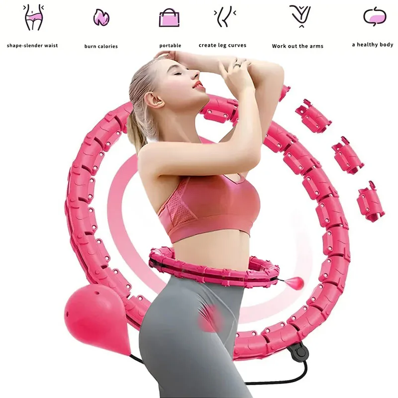 Weighted Exercise Hoop Weight Fitness Hoop With Extra Links Sport Hoops Exercise Circle Adjustable Detachable for Weight Loss