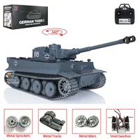 Outdoor Toys Heng Long 1/16 Scale 7.0 Upgraded Version German Tiger I RTR RC Tank 3818 Metal Tracks Radio Smoke  Model Gift 2