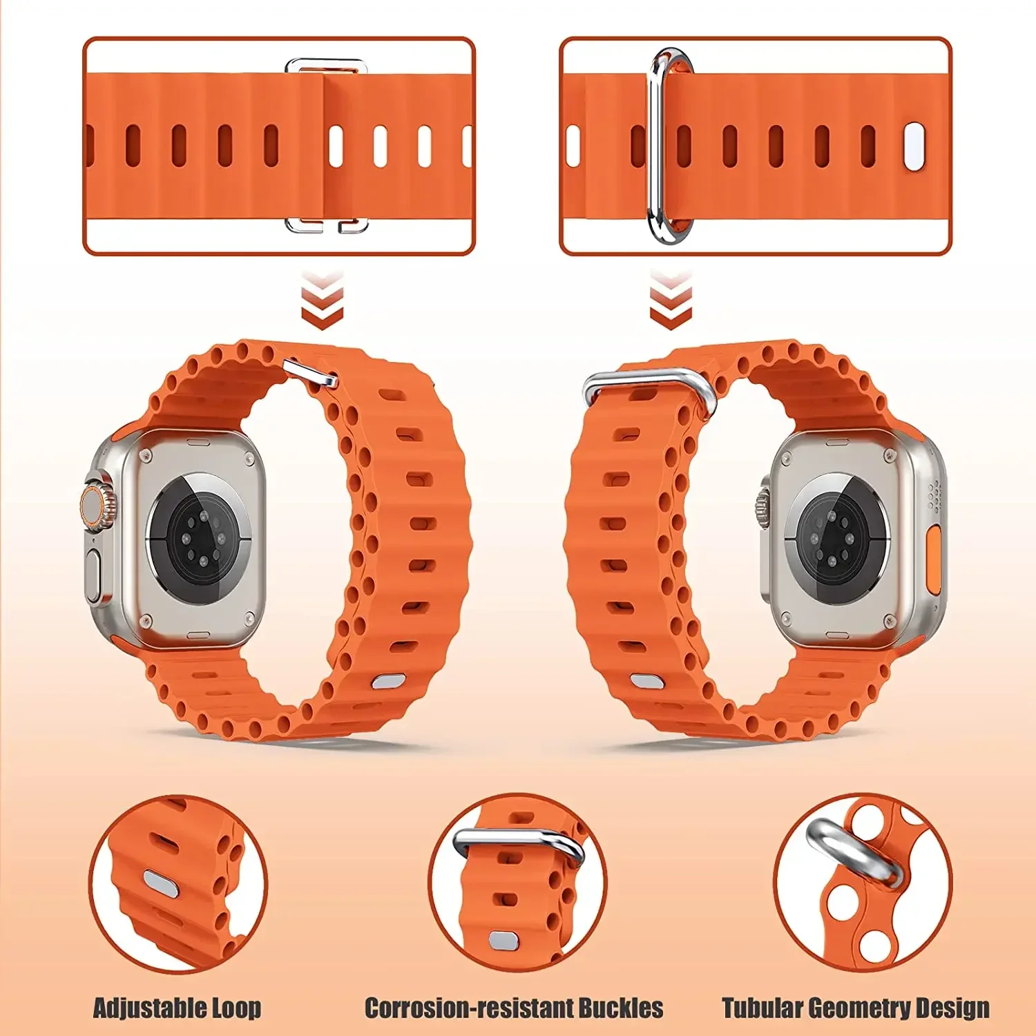 Premium Ocean Silicone Strap for Smartwatch - Durable & Stylish Wristband
