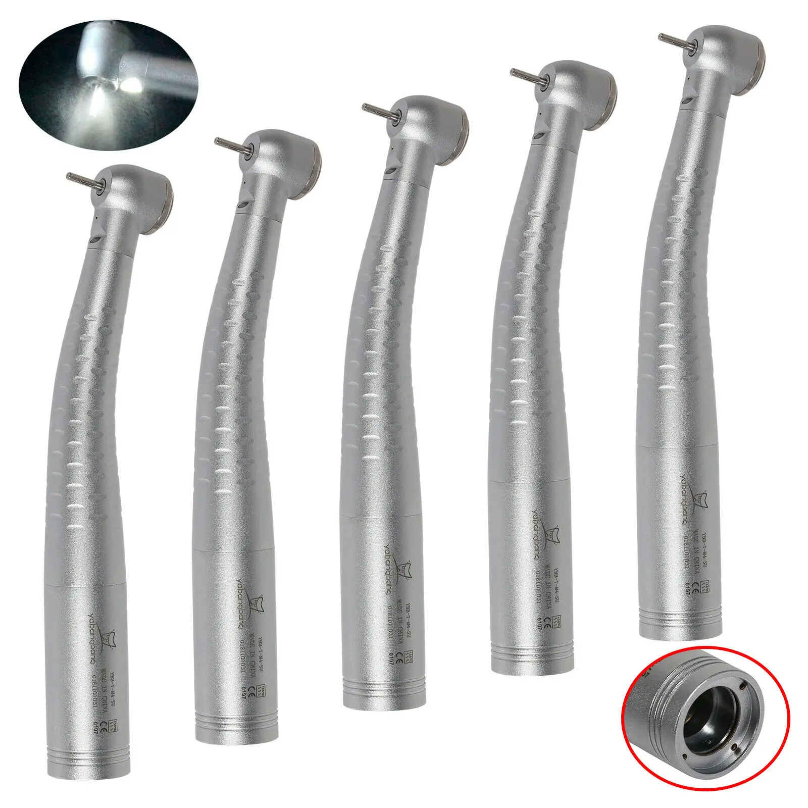 

5 Pcs Kavo Style Dental High Speed Fiber Optic LED Turbine Big/Standard Head Handpiece fit Coupler 4/6Hole