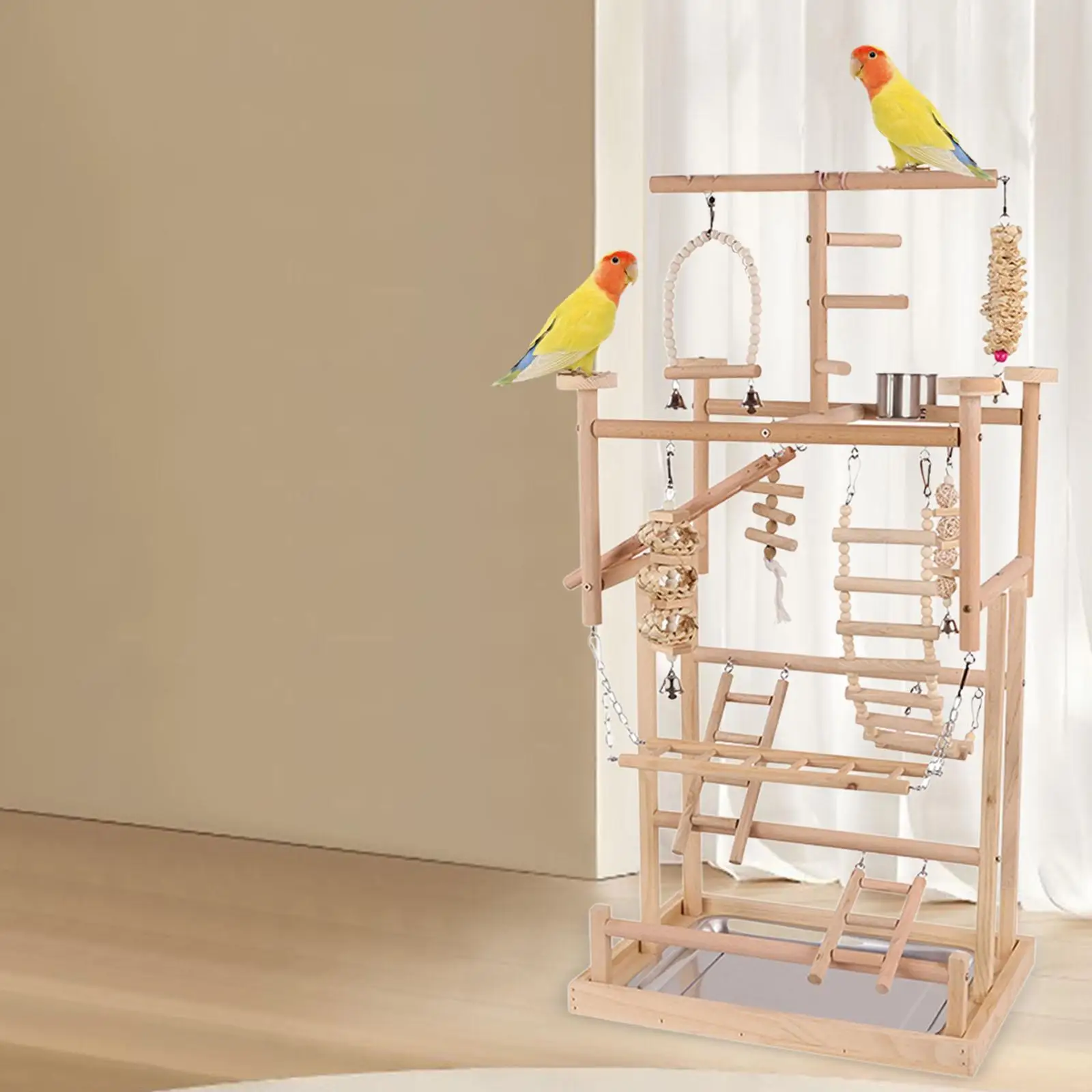 Bird Playground Bird Play Stand Playpen Exercise Stand Wooden Toy Wooden Parrot Stand Parrot Playground for Cockatiel Budgie Bird Playground Bird Play Stand Playpen Exercise Stand Wooden Toy Wooden Parrot Stand Parrot Playground for Cockatiel Budgie