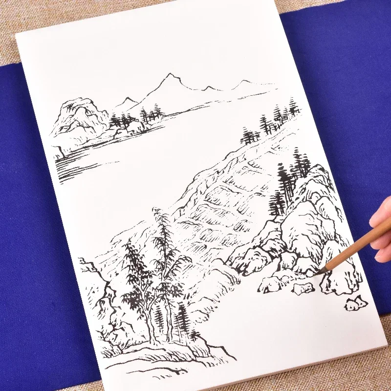 126 앨범 시트용 종이 풍경 초보자 그림, 잘 익는 수채화 쌀 원고, 중국 드로잉 추적