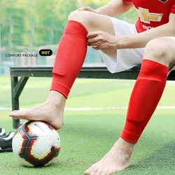 Breathable Football Leg Warmers Male Shin Guards Boys Girls Men Women Socks Knitting Professional Sport Plate Set Socks