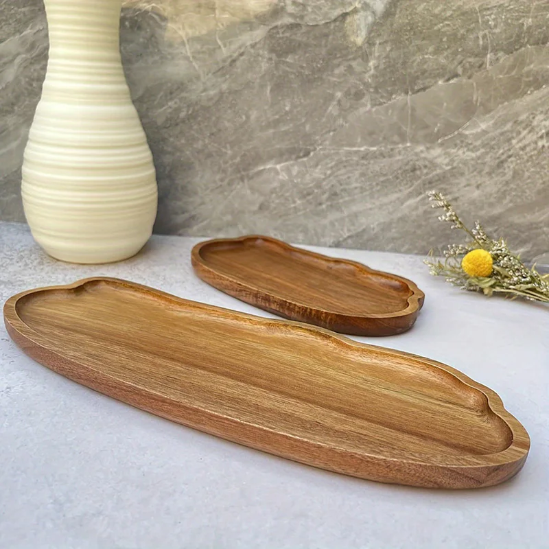 Japanese Style Wooden Tea Coffee Tray Fruit Dessert Candy Plate Food Dish Trays Tableware Wooden Food Tray