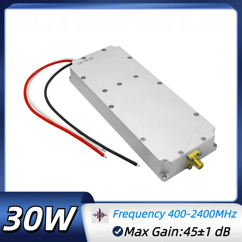 30W Drone Module RF Power Amplifier for UAV FPV Protect Area Defense Unmanned Drone Module LDMOS 433MHz 600-700MHz 1.2GHz 2.4GHz