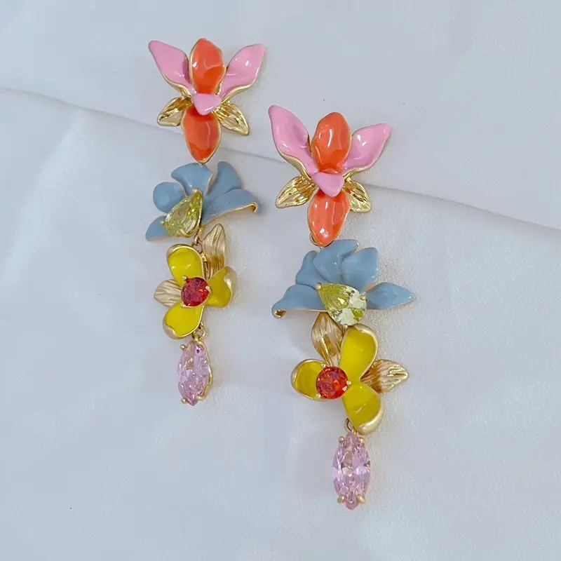 

Floral Frenzy Statment Earrings Flower Linear