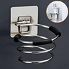 Hair Dryer Holder Blower Organizer Adhesive Wall Mounted Nail Free No Drilling Stainless Steel Spiral Stand Storage For Bathroom 1