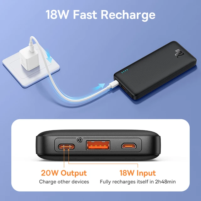 Baseus Airpow 20W Power Bank 10000mAh/20000mAh Fast Charge Powerbank for iPhone 15/14/13/12 Xiaomi batterie externe 3