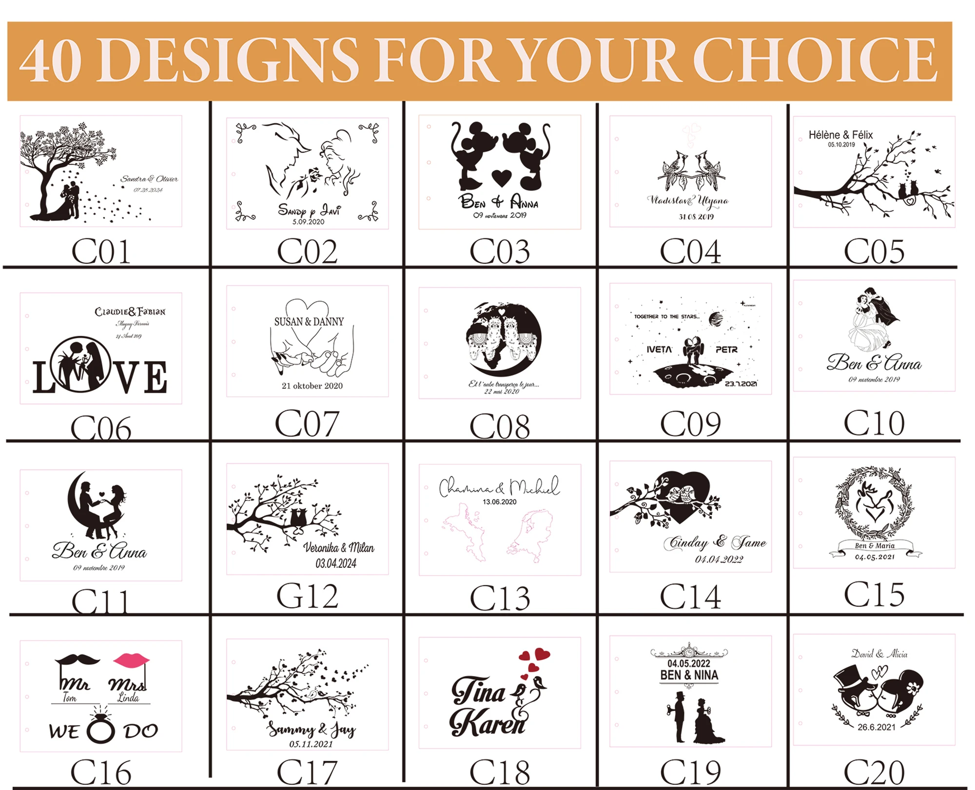 Personalized Wedding Anniversary Bridal Shower Guest Book Gift for Couple Memory Book Wedding Keepsake Advice Photo Prop