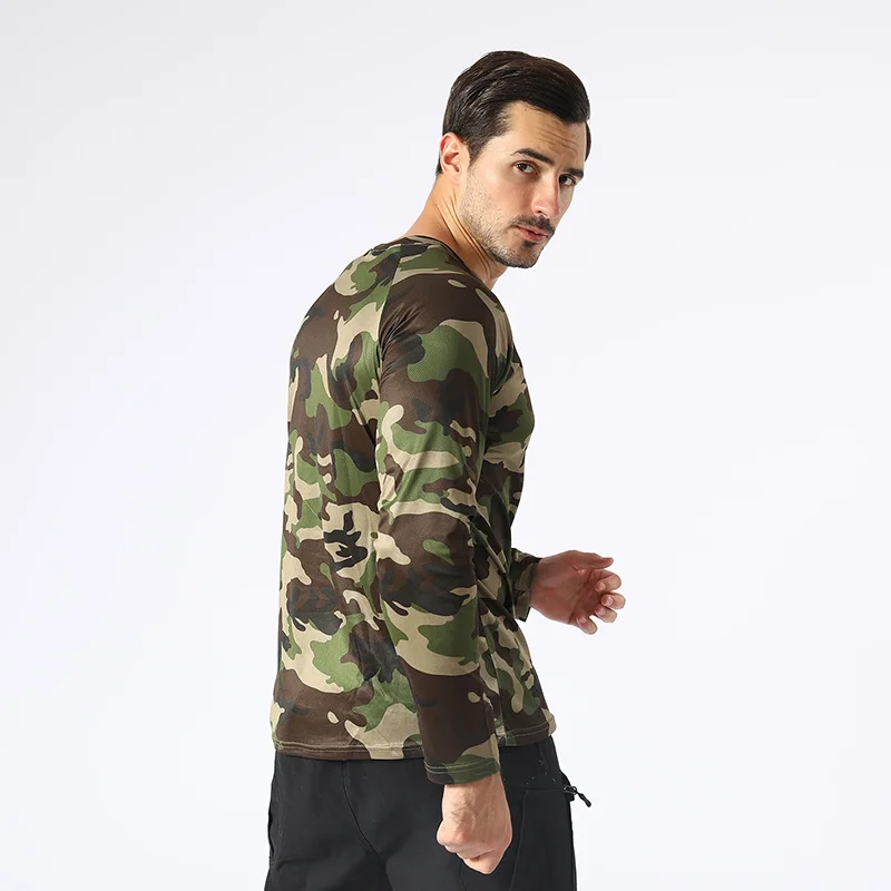 Outdoor Quick Drying Breathable Tactical Camping Shirts Army Camouflage Military T-shirt Sport Fitness Long Sleeve Tops sport t shirt long sleeve t shirt