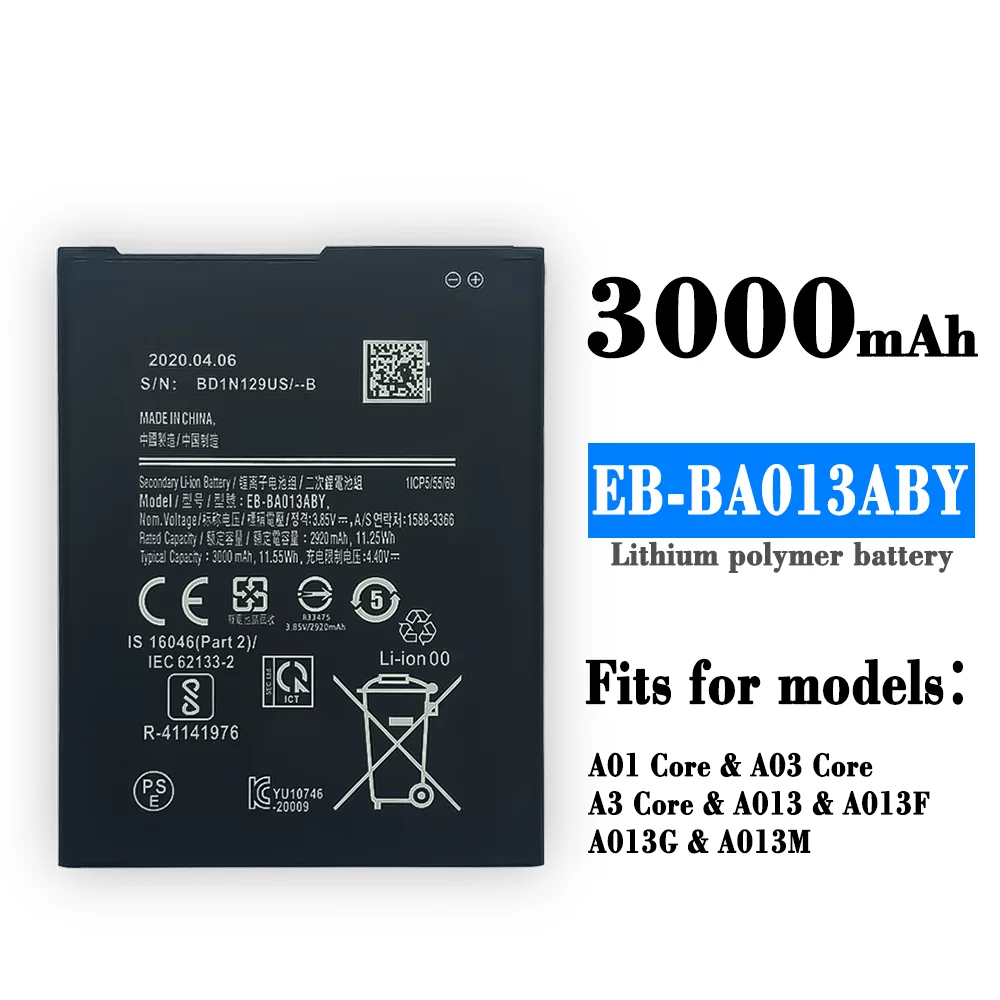 1x3000mAhEBBA013ABYReplacementBatteryForSamsungGalaxyA01Core