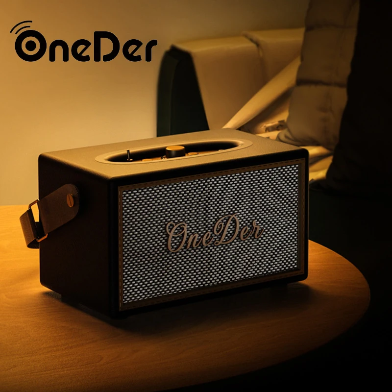 OneDer D6 Vintage Bluetooth Speaker Light Luxury Portable Outdoor Home  Decoration classic Marshall Bluetooth Sound Subwoofer - AliExpress