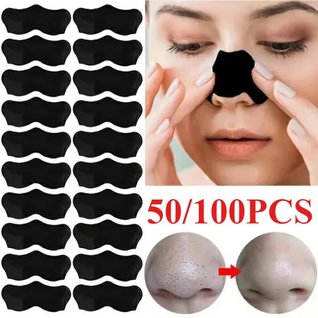 100/50PCS Unisex Blackhead Remove Mask Nasal Strips Shrink Cleansing Pore Nose Black Head Remove Stickers Skin Care Mask Patch 1