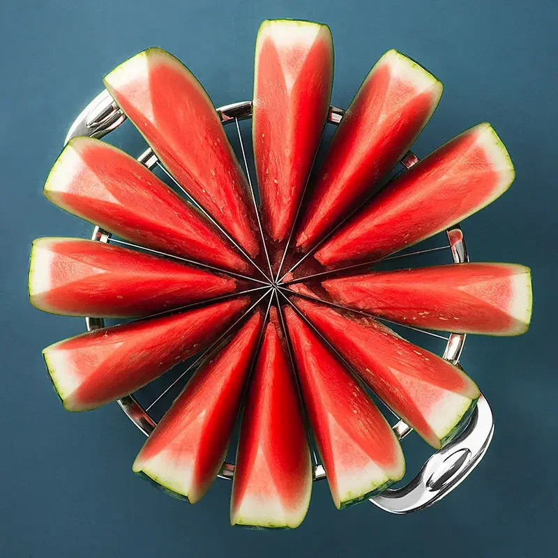 304 Stainless Steel Watermelon Slicer Cutter Jumbo Size Sliced Watermelon Cantaloupe Slicer Fruit Divider Kitchen Gadgets Items