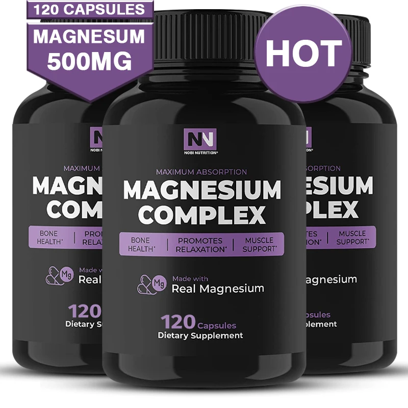 

Magnesium Oxide Citrate Complex | Highly Absorbable Non-GMO Gluten Free Soy & Dairy Free | 500 Mg 120 Vegetarian Capsules