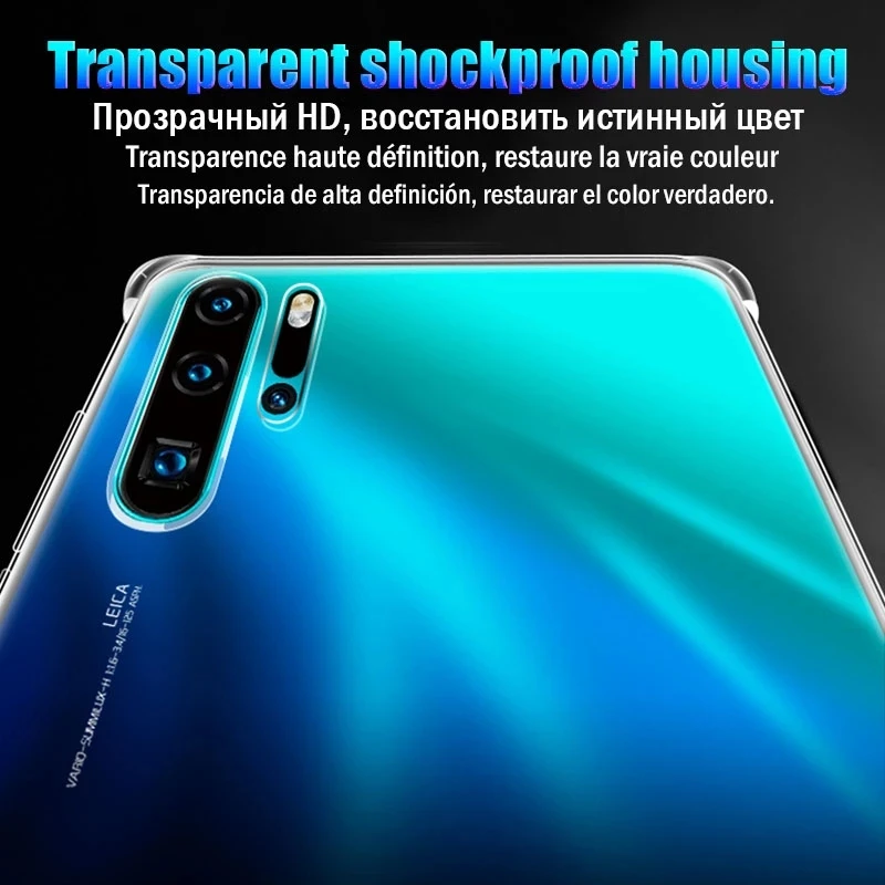 Shockproof Clear Silicone Phone Case with Four-Corner Protection