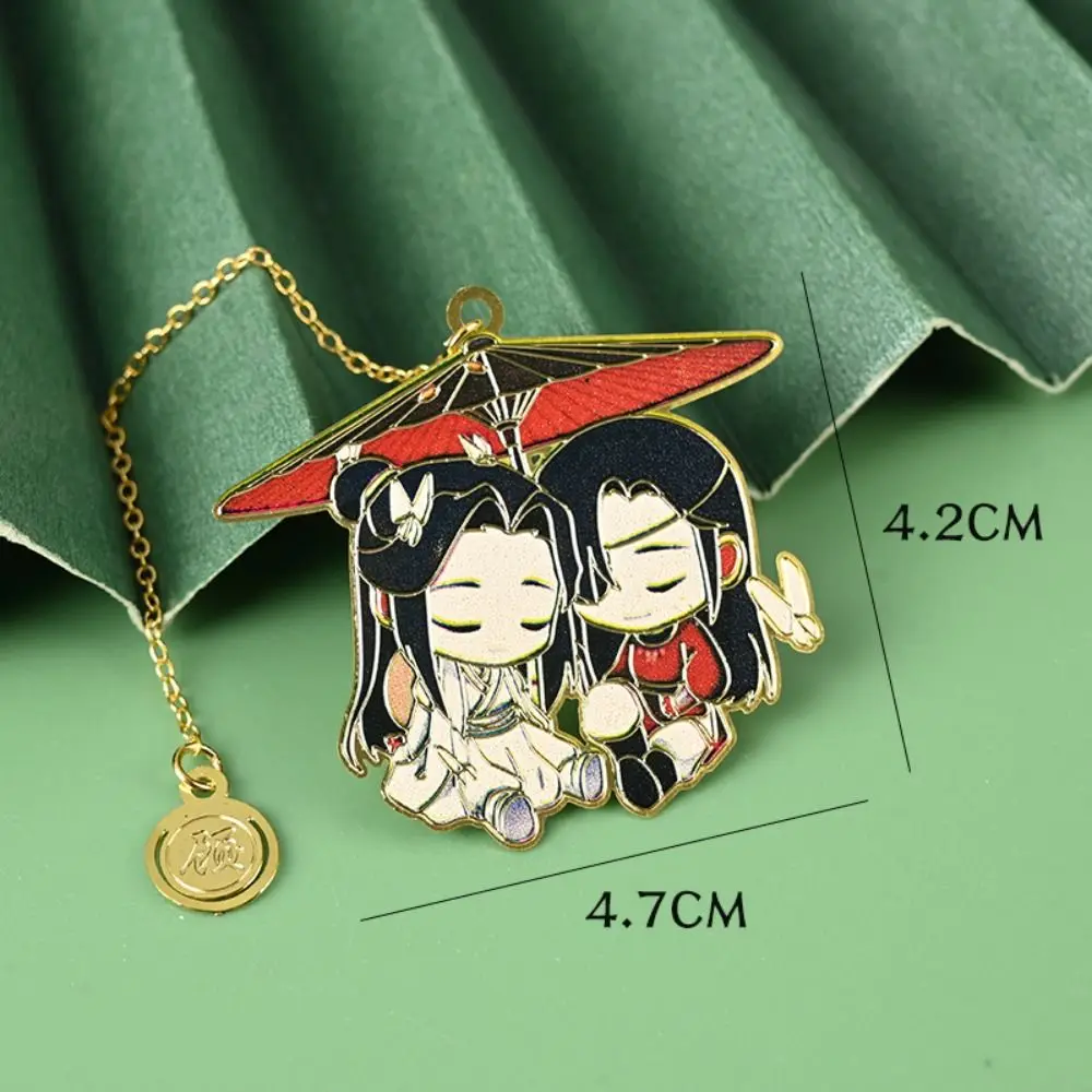 Creative Copper Anime Bookmark Multicolor Page Marker Book Clip Mo Dao Zu Shi Grandmaster Metal Hollowing Bookmark Friends metal bookmark,bookmark page holder,bookmarks stationery supplies