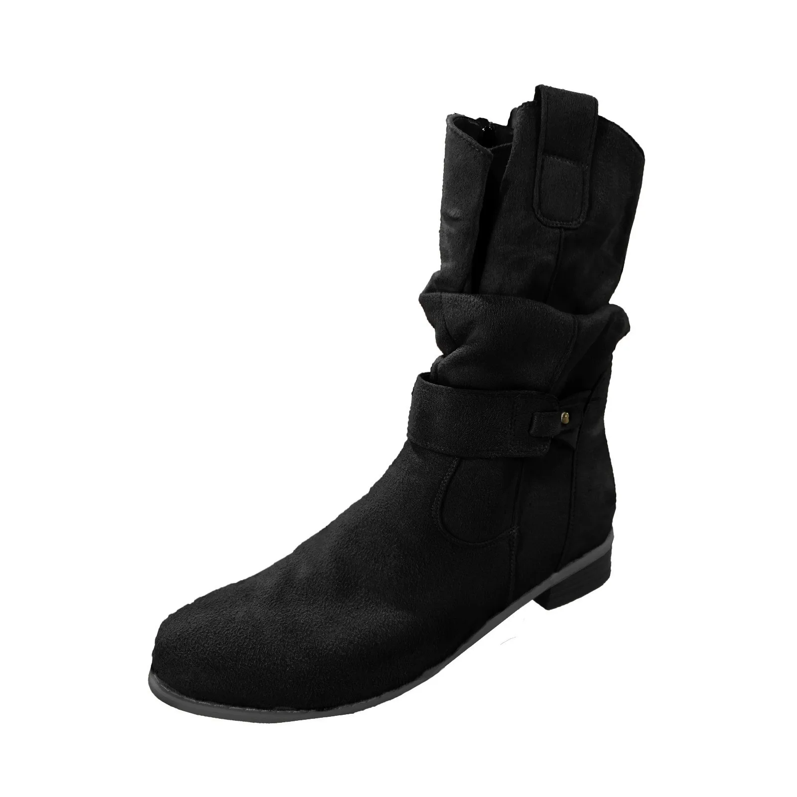 Frauen Stiefeletten Winter Mode Niedrigen Ferse Wildleder Weibliche Schuhe Klassische Braun Schwarz Leichte, Weiche Bequeme Plataforma Mujer – Detail 5