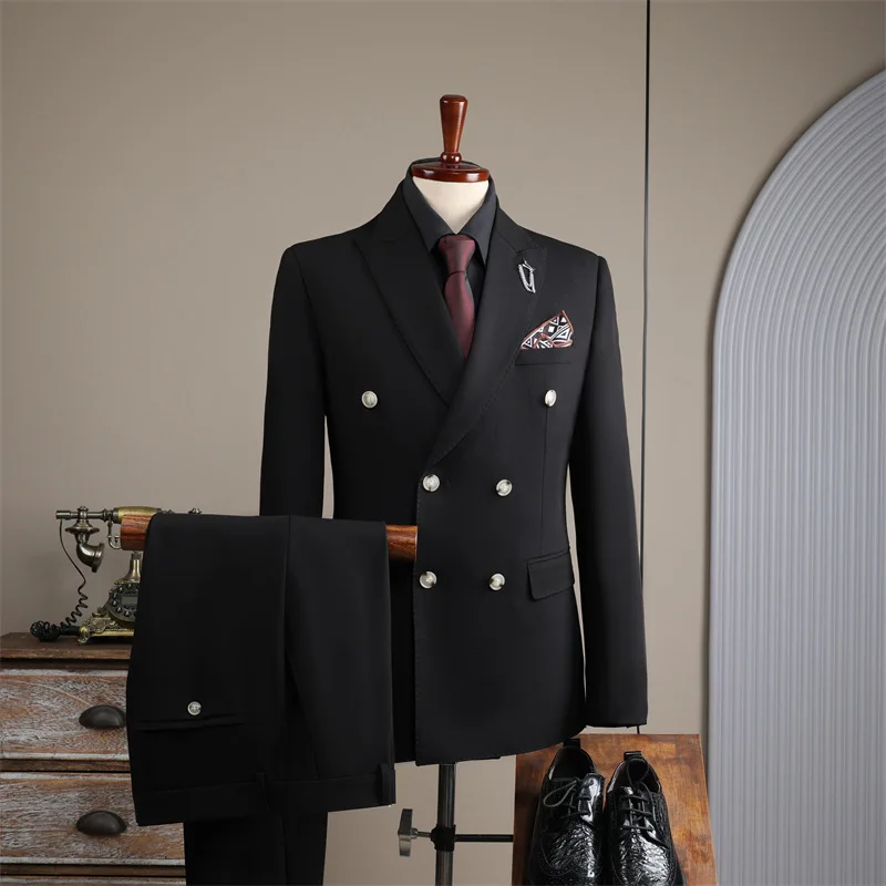 H330 double row high-end suits for men business groom wedding dress groomsmen business slim suits for men