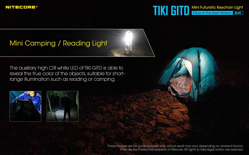 nitecore tiki gitd recarregável chaveiro luz mini lanterna futurista