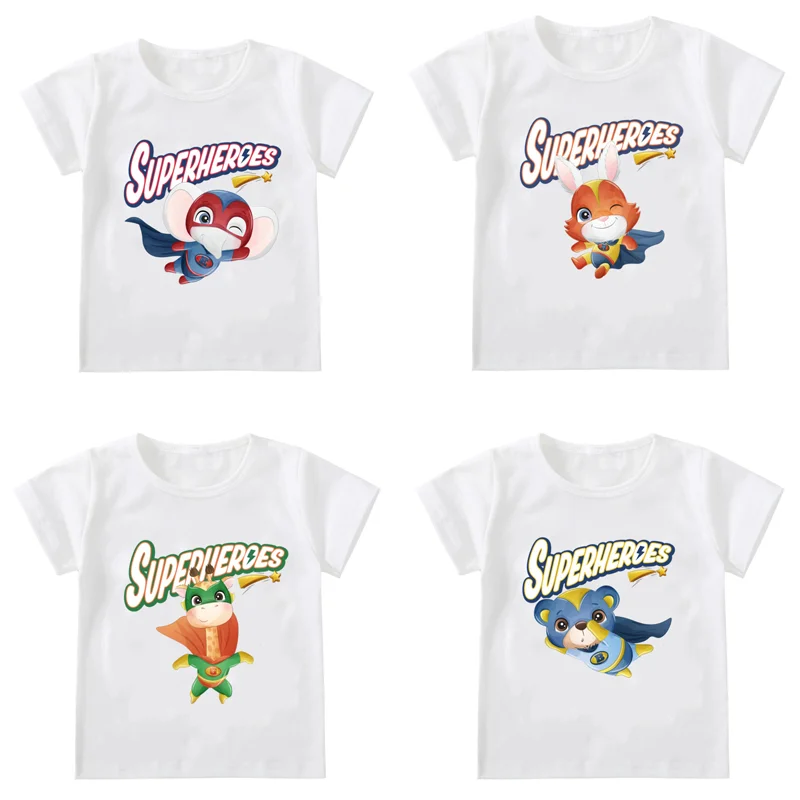 

Kids Super Animals T Shirts Boys Girls Dinosaur/elephant/rabbit Tshirts Children Cute T Shirt Gift Present Outfits