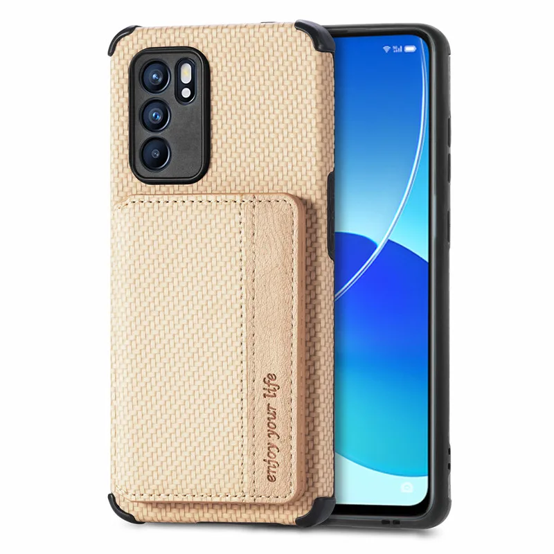 phone carrying case RFID Blocking Leather Card Magnetic Case for OPPO Reno 6 Pro Plus 5G Back Cover Reno 5 Lite 5F 5Z A74 A 54 94 Realme C25s Case neck pouch for phone Cases & Covers