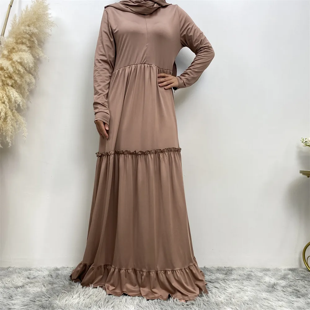 

Woman Muslim Abaya Middle Eastern Simple Fashion Women's Dress Solid Color Turkey Caftan Saudi Muslim Casual Fashion Dress Abaya