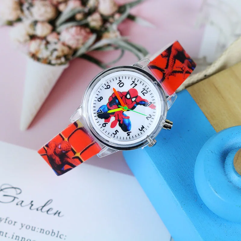 Spiderman bambini orologi bambini ragazzi sorgente luminosa colorata  principessa Grils orologio festa regalo orologio da polso Relogio Feminino