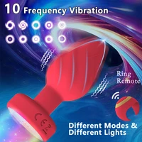 Leuchtende Anal Plug Vibratoren Ring Fernbedienung Prostata Massage gerät Vaginal Butt Plug Stimulator Erwachsene Paare Sexspielzeug für Frauen 2