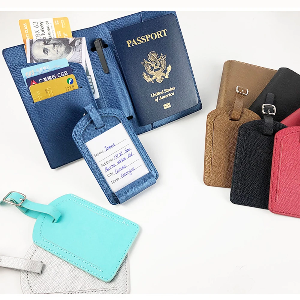 Pochette Passeport Housse Passeport RFID Cuir PU Avec étiquette