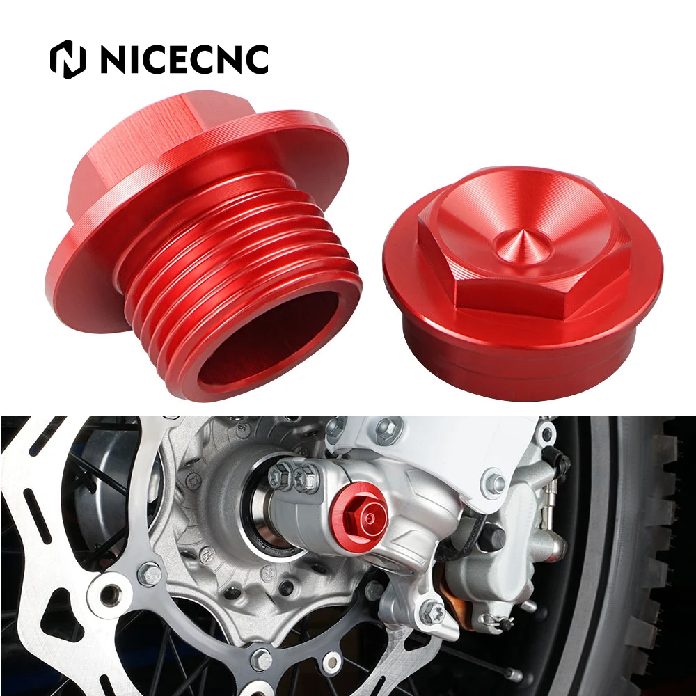 

NICECNC Motocross M20x1.5 Front Left Right Axle Nut Screw Bolt For GasGas EX EC MC 125-300 EX F EC F MC F 250-450 2021-2022 Red