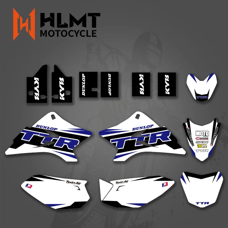 hlmt motocross team graphics decals stickers fit for yamaha yz80 yz 80 1993 2001 racing decoration HLMT Stiker Decal Latar Belakang Grafis Gaya Tim Sepeda Motor untuk Yamaha TTR50 2006- 2013 Dekorasi Motocross Sepeda Motor