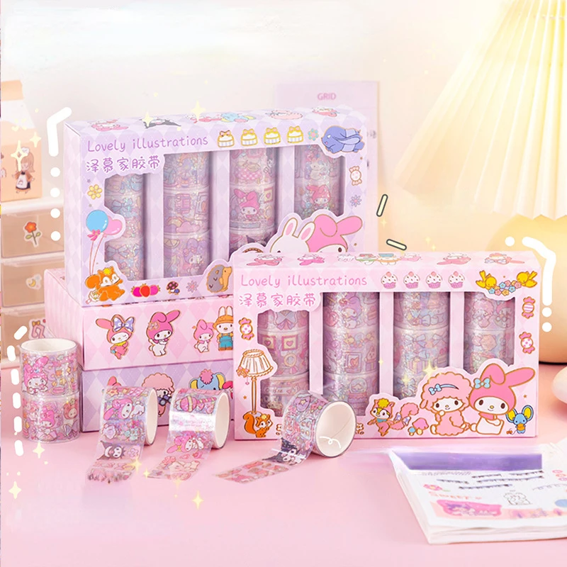 Sanrio Handwriting Tape Gift Set 12 Rolls of Cute Cartoon Diy Sticker