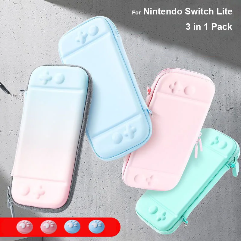 Étui rigide 3 en 1 pour Switch Lite - Transport et rangement avec accessoires et grip mignon inclus