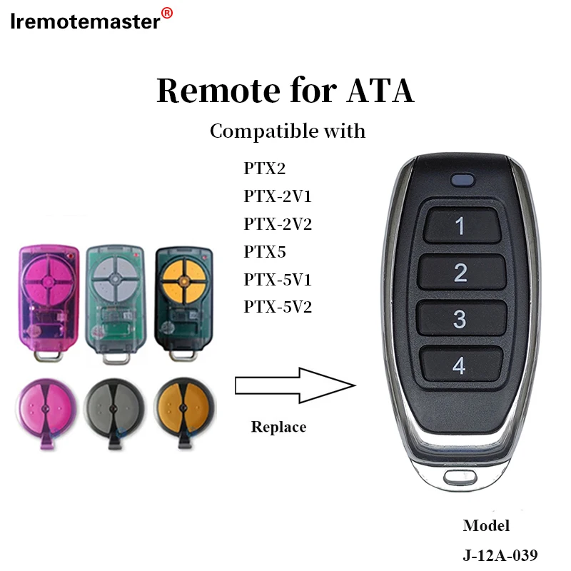 For ATA PTX5v1 TrioCode Gate Remote Control 433.92mhz ATA PTX5v2 Garage Door Opener keychain