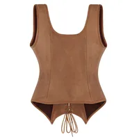 Corset en daim Vintage pour femmes médiévales, haut de Pirate victorien, gilet de dame, Costume de Cosplay Renaissance d'halloween 5