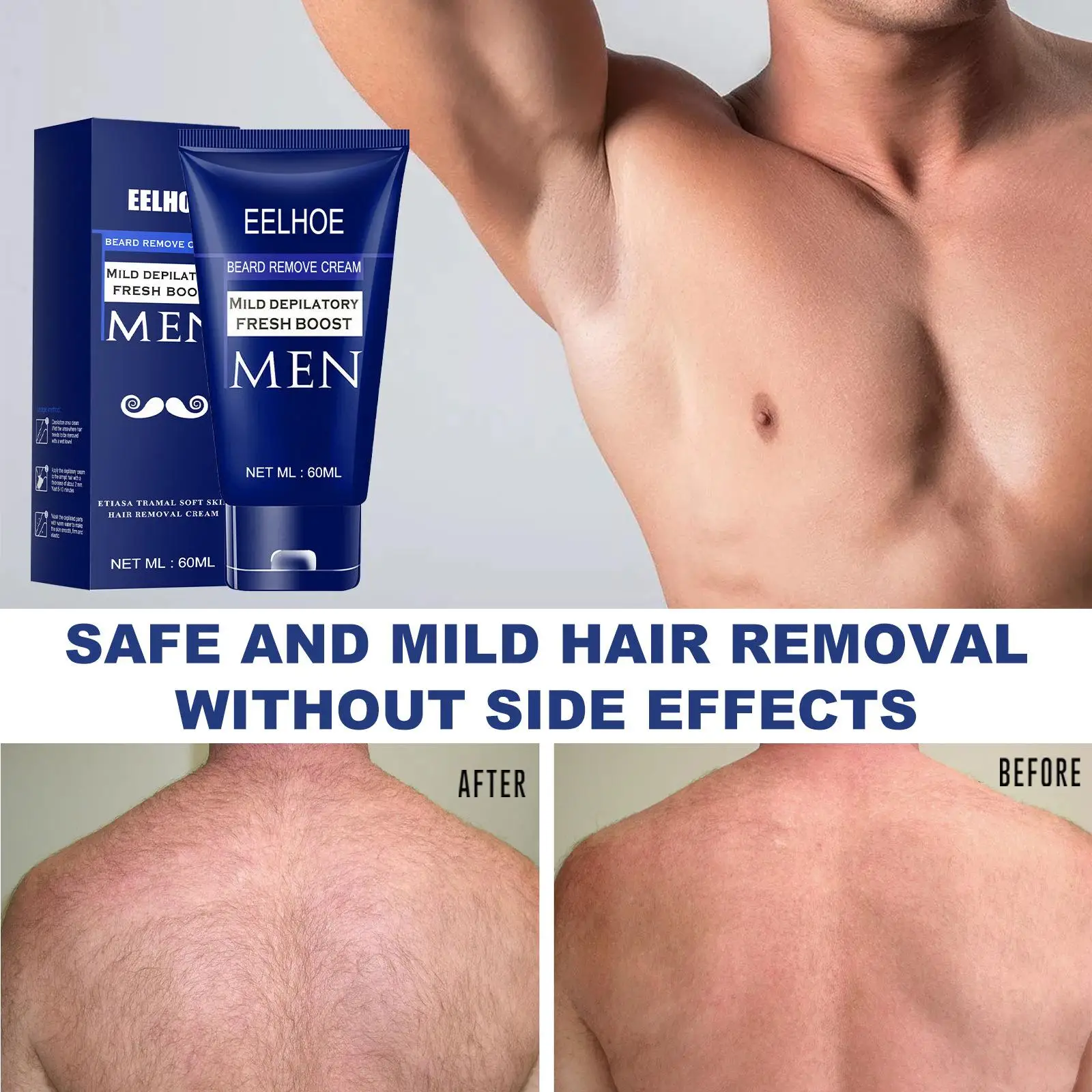 Men' Removal Remover 60ml For Back, Legs And , Refreshing Non-greasy - Hair  Removal Cream - AliExpress