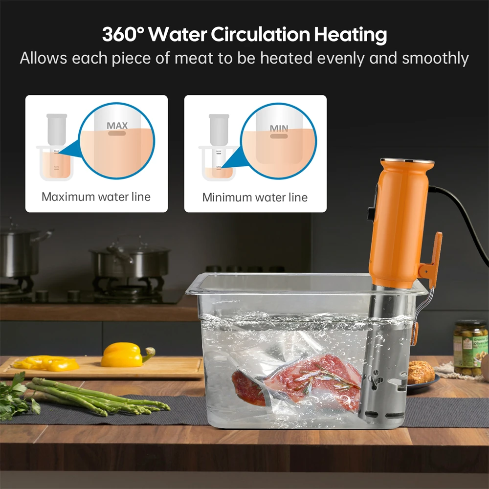 INKBIRD Orange Sous Vide Oven ISV-101W Touch Immersion Circulator Accurate Cooking Vacuum Cooker Heating Free APP For Cooking