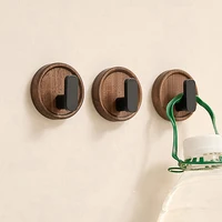 New Style Walnut Robe Hook Clothes Coat Hanger Household Decoration Rustproof Wooden Towel Hook Bathroom Accessories WB8135 2