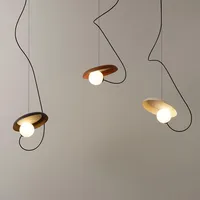 Nordique Restaurant moderne minimaliste chambre île comptoir Bar concepteur Table à manger disque réglable pendentif LED lumière 1
