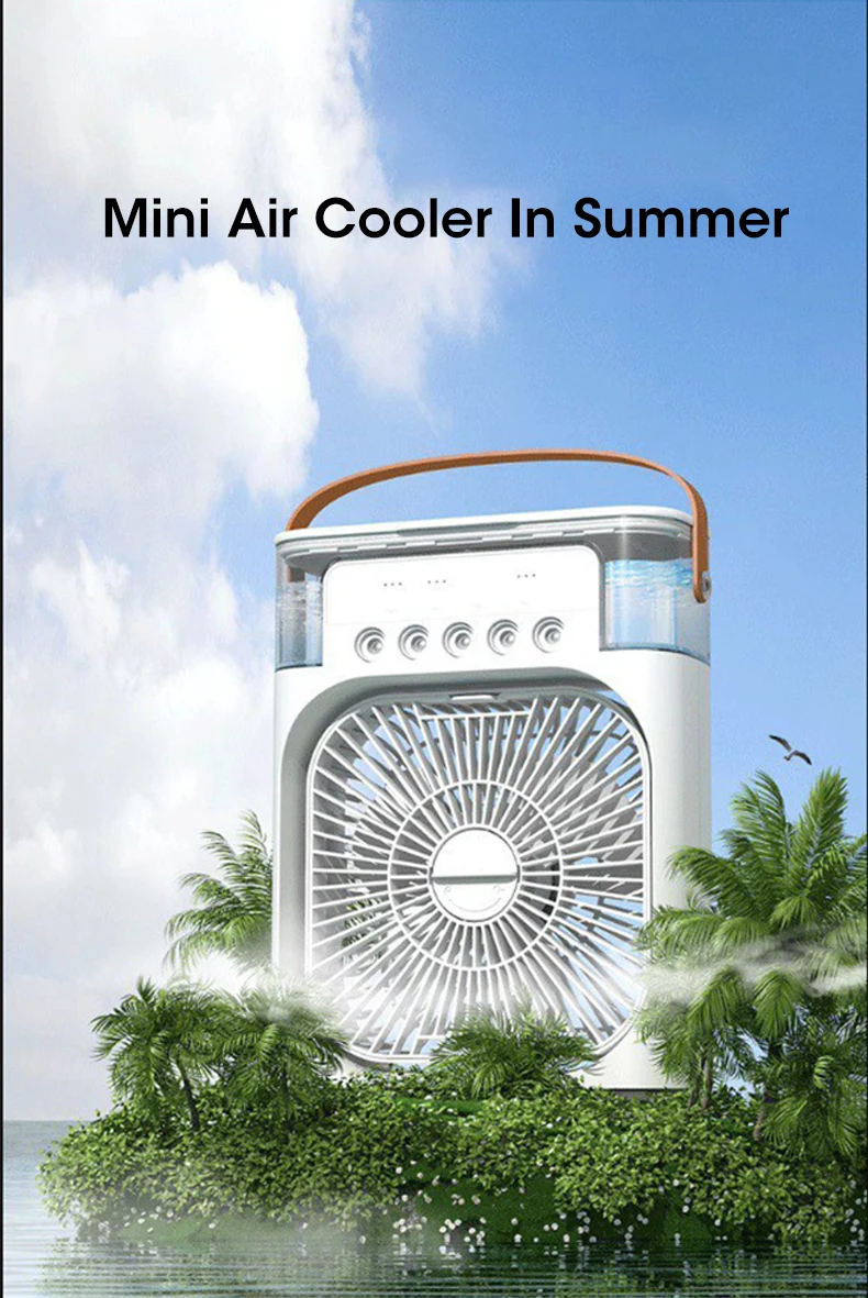 Description Picture 4 of itemSummer Portable Fan Air Conditioners USB Electric Fan LED Night Light Water Mist Fan 3 In 1 Air Humidifie For Home