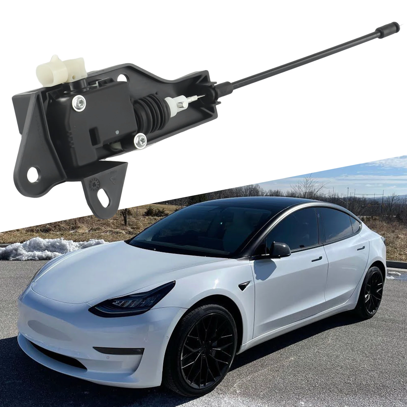 

Black Plastic Frunk Hood Lock Actuator Primary Release for Tesla Model 3 Reliable Locking and Easy Replacement