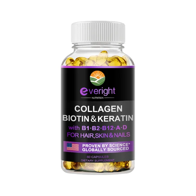 Biotin Hyaluronic Acid, Collagen Keratin –25000mcg Hair Growth Vitamins ...
